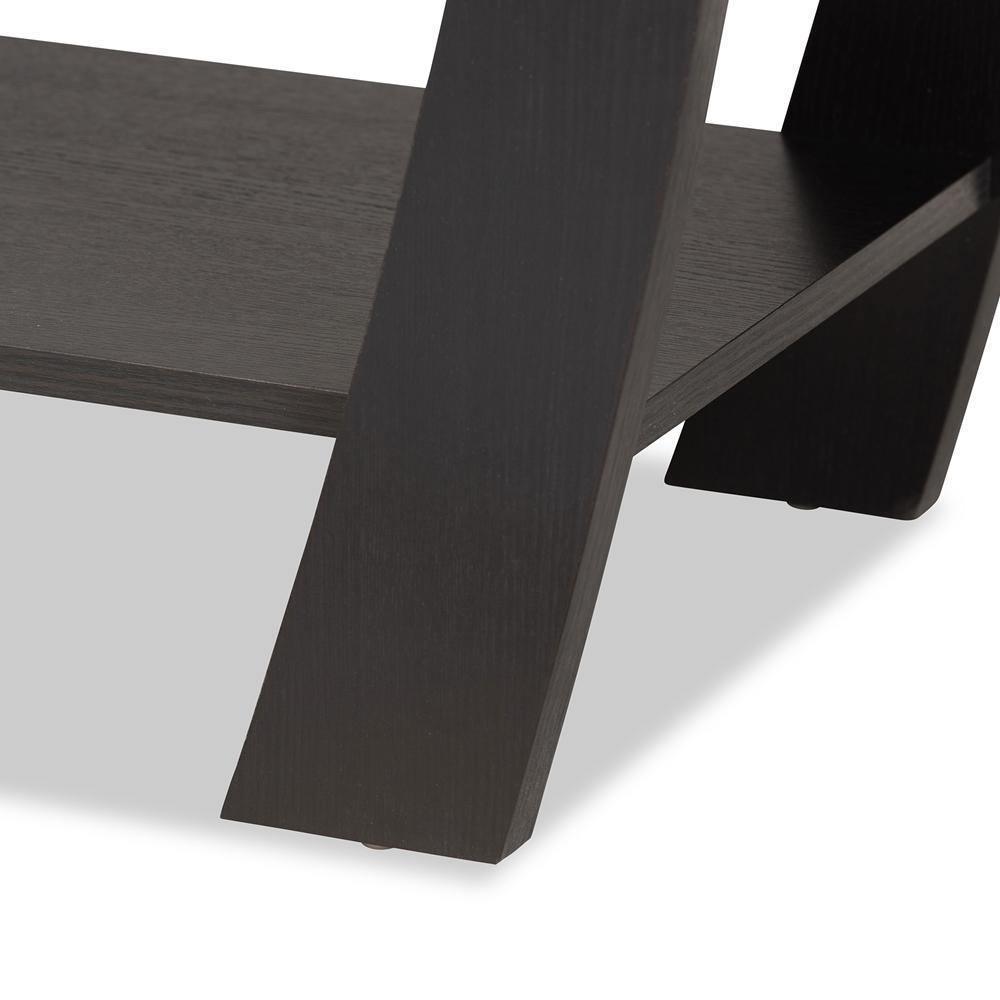 Capote Modern and Contemporary Dark Brown Finished Wood 2-Drawer Console Table FredCo