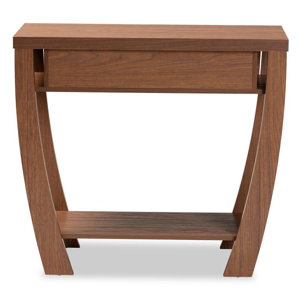Capote Modern and Contemporary Walnut Brown Finished Wood 2-Drawer Console Table FredCo