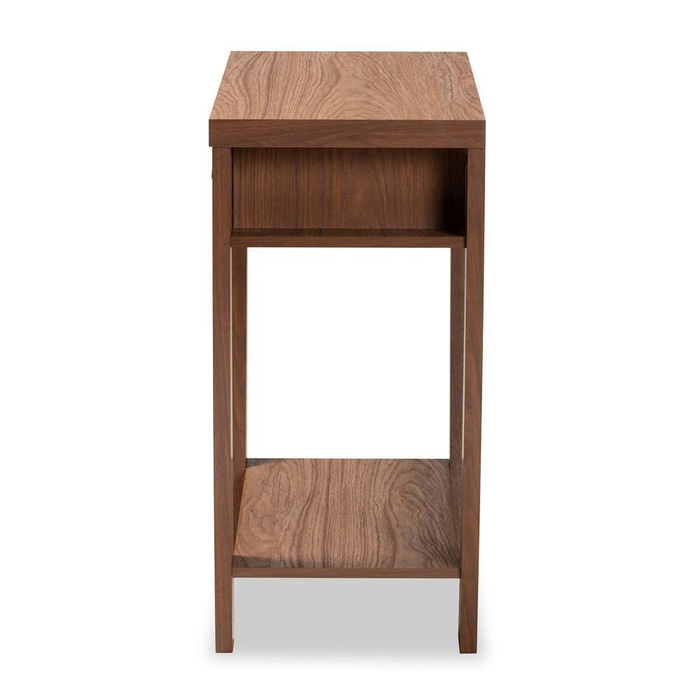 Capote Modern and Contemporary Walnut Brown Finished Wood 2-Drawer Console Table FredCo