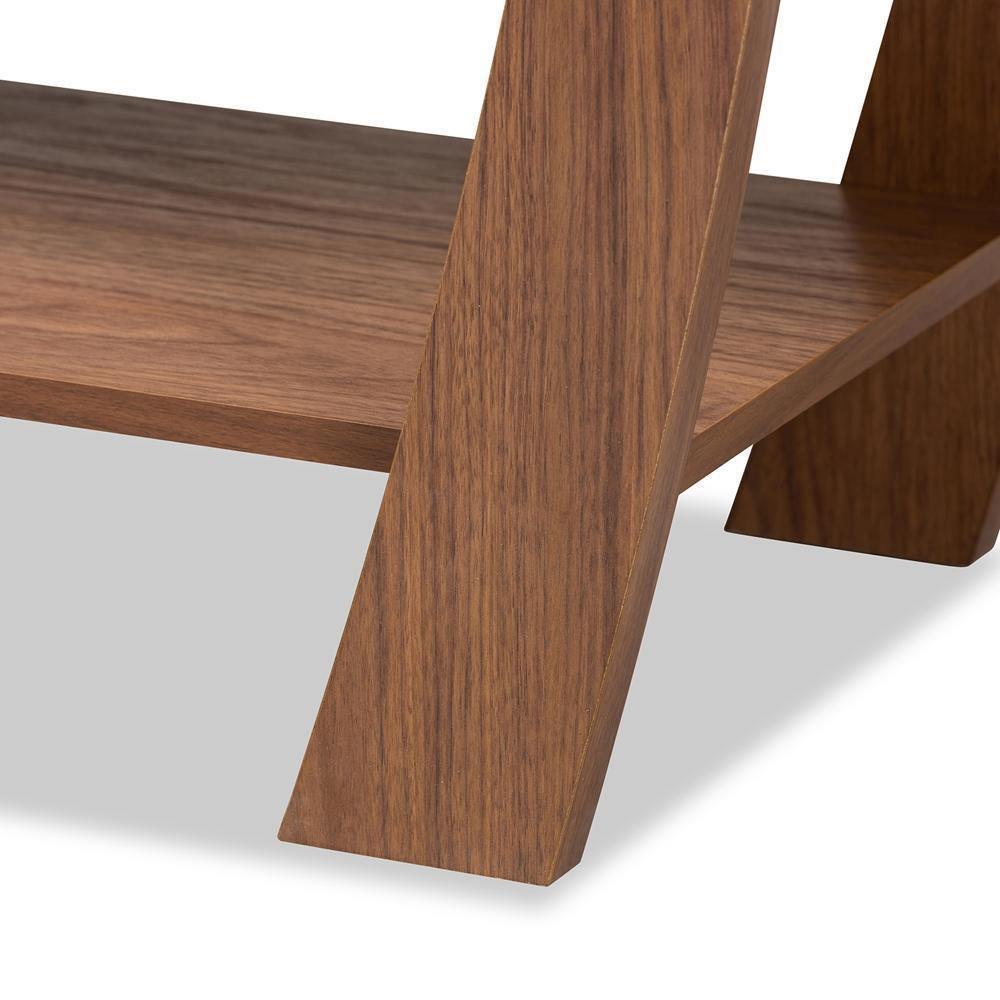 Capote Modern and Contemporary Walnut Brown Finished Wood 2-Drawer Console Table FredCo