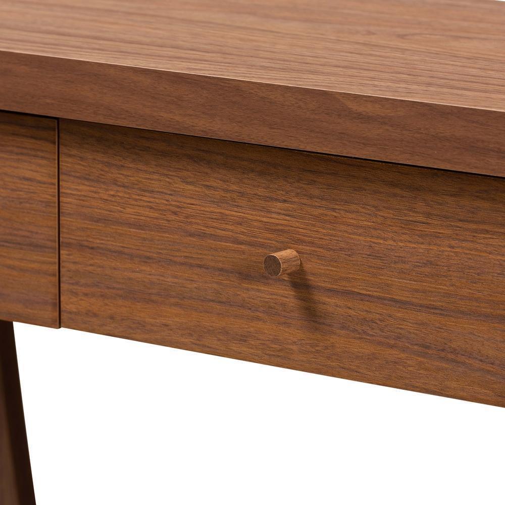 Capote Modern and Contemporary Walnut Brown Finished Wood 2-Drawer Console Table FredCo