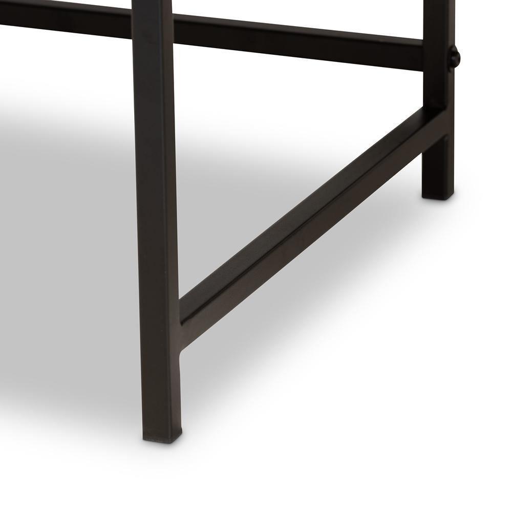 Cargan Modern and Contemporary Walnut Brown Finished Wood and Black Metal 1-Drawer Desk FredCo