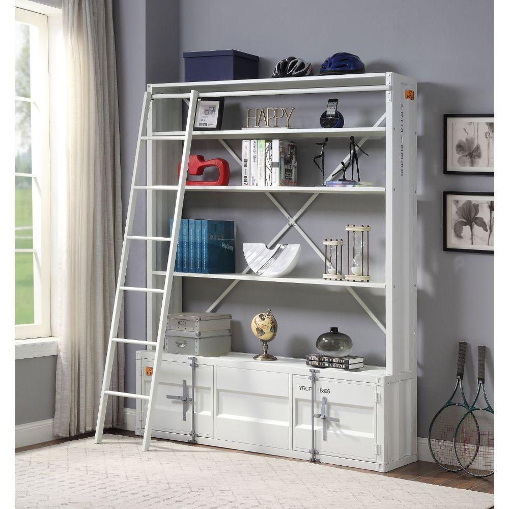 Cargo Bookshelf & Ladder White FredCo