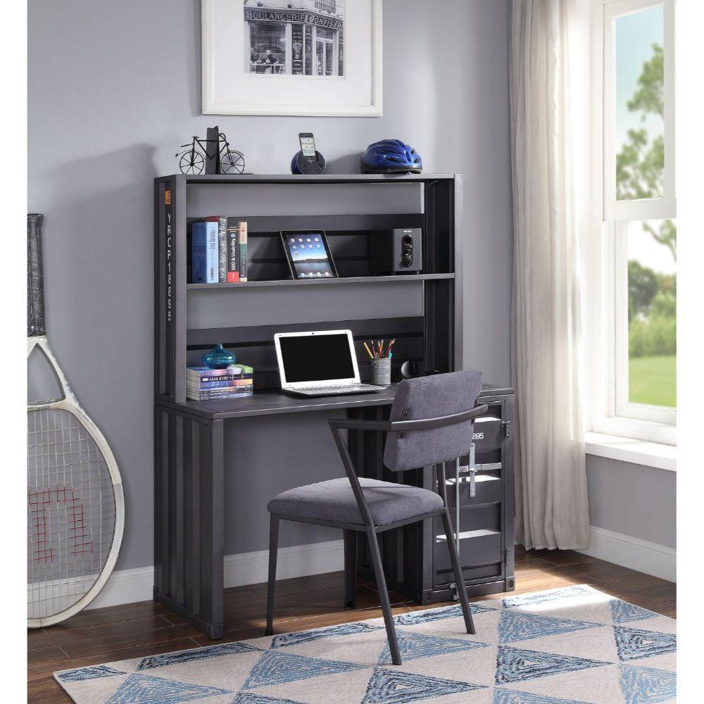 Cargo Writing Desk & Hutch Gunmetal FredCo