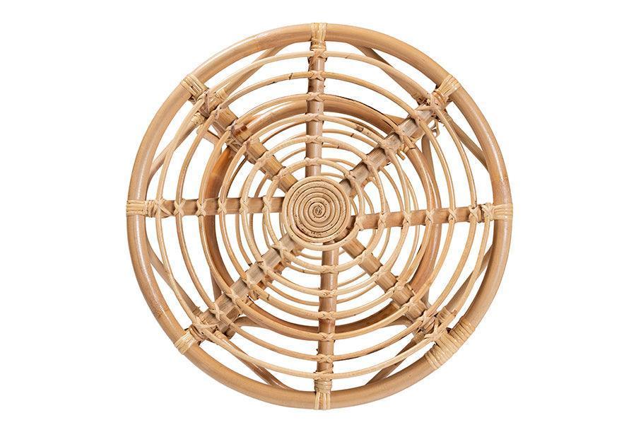 Cariel Modern Bohemian Natural Brown Rattan Coffee Table FredCo