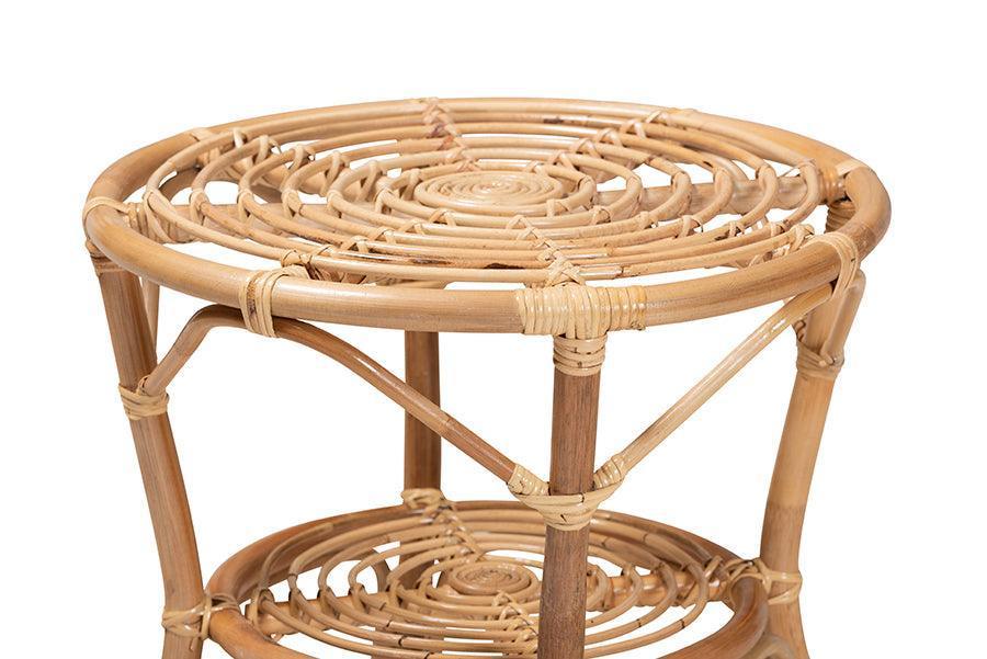 Cariel Modern Bohemian Natural Brown Rattan Coffee Table FredCo