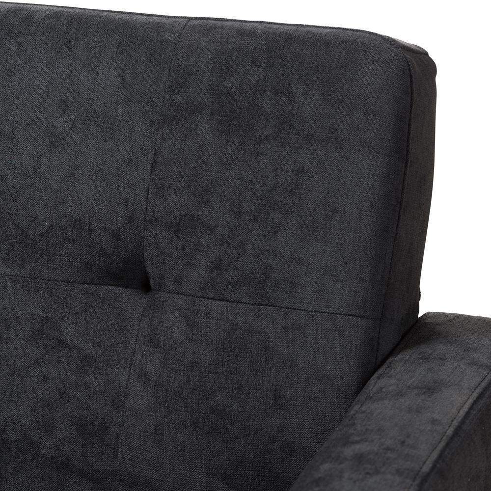 Carina Mid-Century Modern Dark Grey Fabric Upholstered 3-Piece Living Room Set FredCo