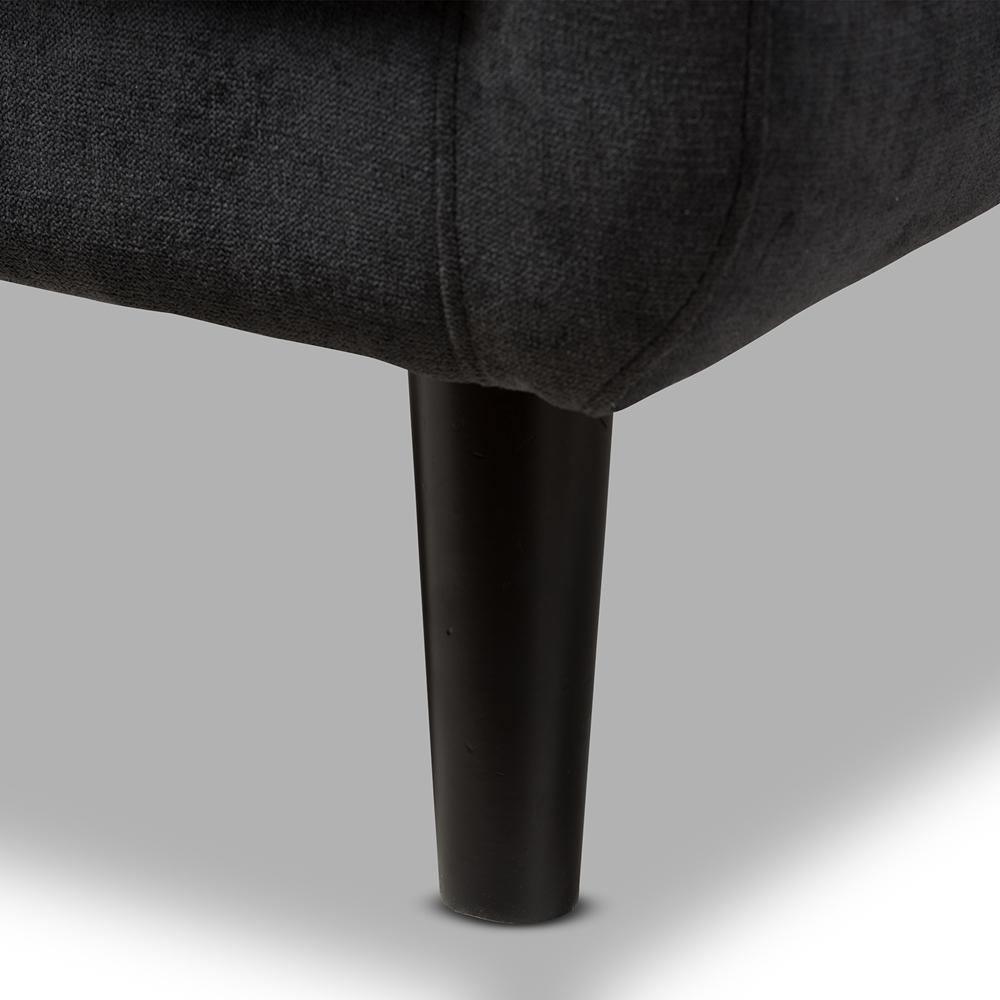 Carina Mid-Century Modern Dark Grey Fabric Upholstered Lounge Chair FredCo