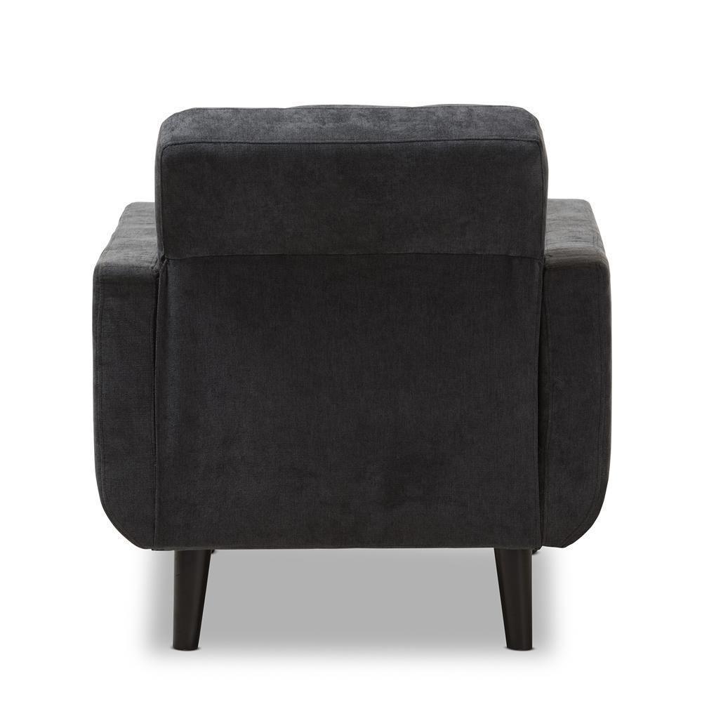 Carina Mid-Century Modern Dark Grey Fabric Upholstered Lounge Chair FredCo