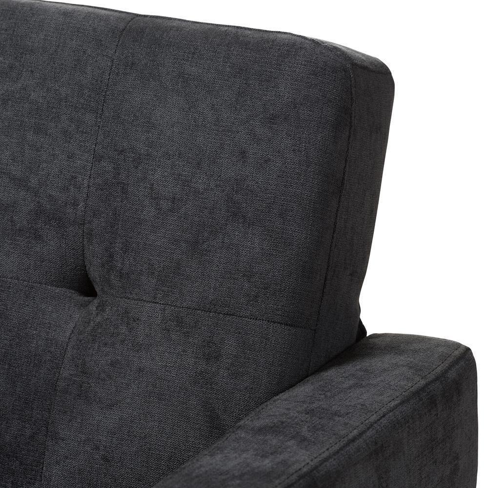 Carina Mid-Century Modern Dark Grey Fabric Upholstered Lounge Chair FredCo