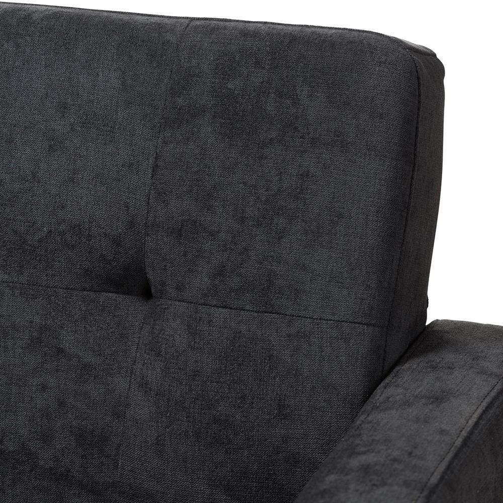 Carina Mid-Century Modern Dark Grey Fabric Upholstered Sofa FredCo