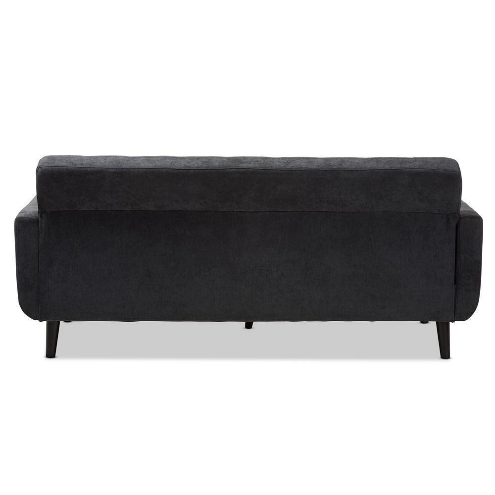 Carina Mid-Century Modern Dark Grey Fabric Upholstered Sofa FredCo