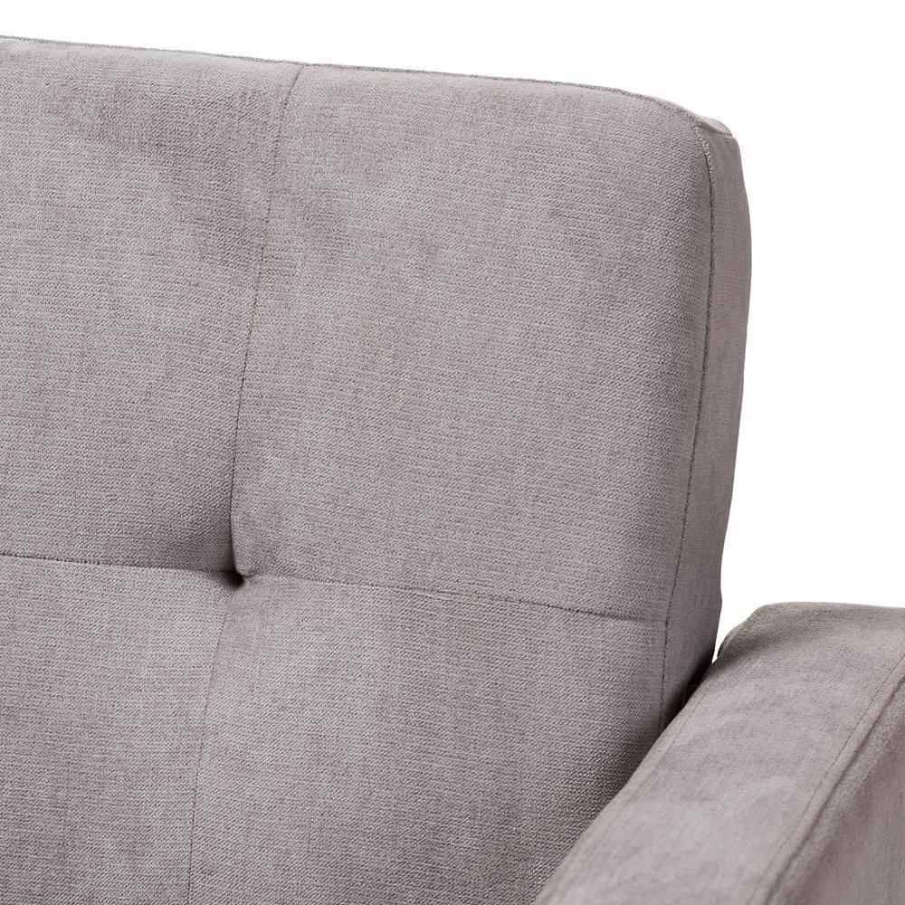 Carina Mid-Century Modern Light Grey Fabric Upholstered Loveseat FredCo