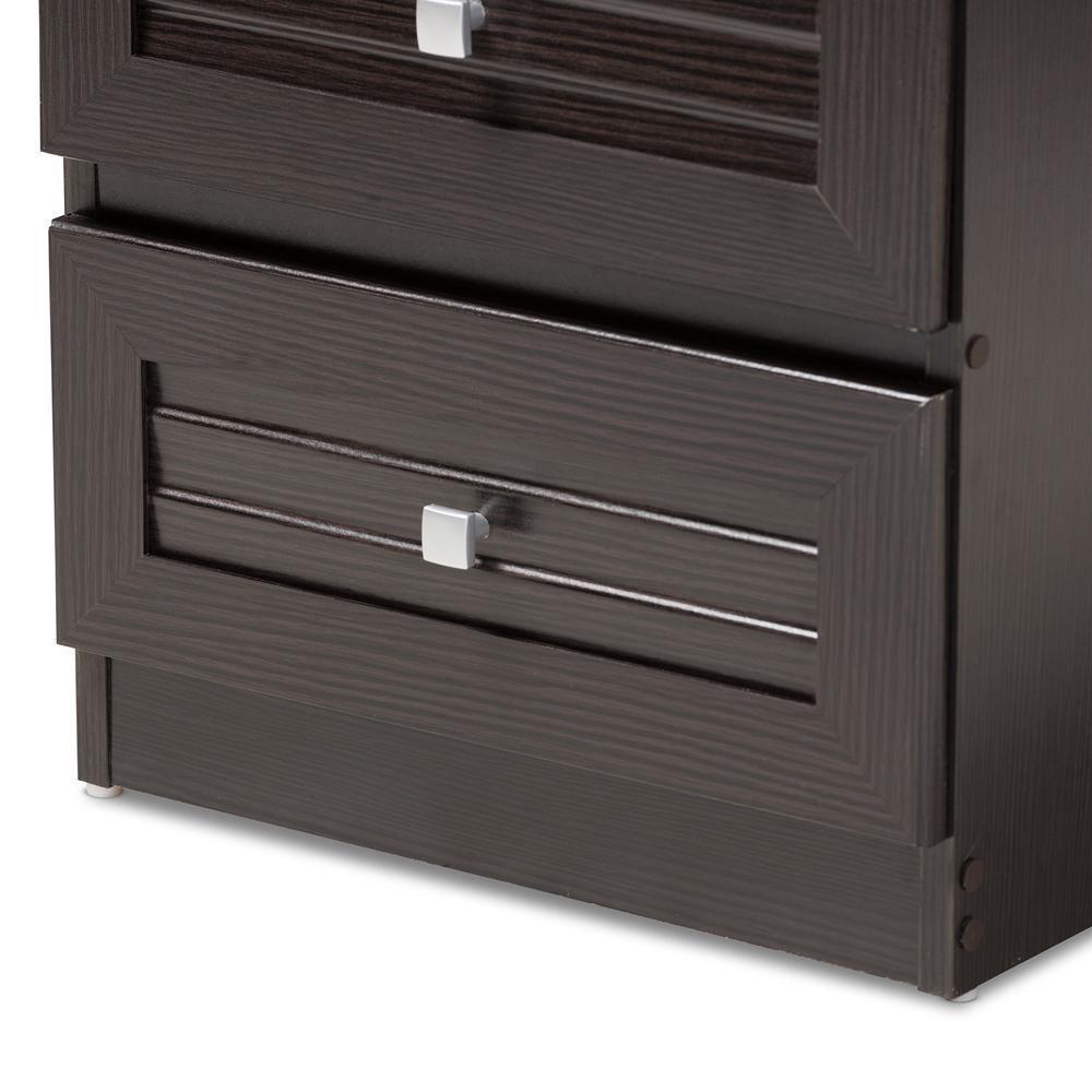 Carine Modern and Contemporary Wenge Brown Finished 2-Drawer Nightstand FredCo