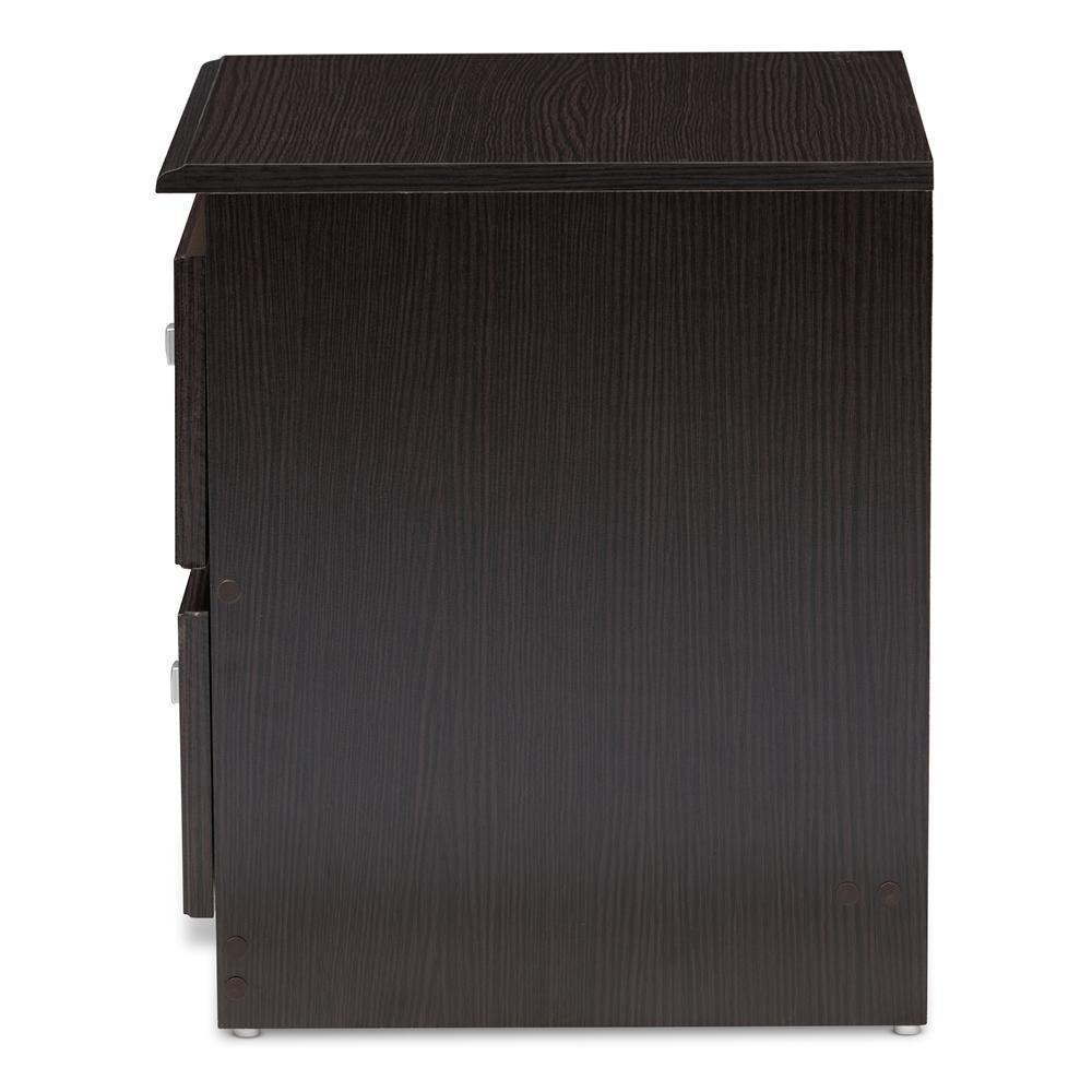 Carine Modern and Contemporary Wenge Brown Finished 2-Drawer Nightstand FredCo