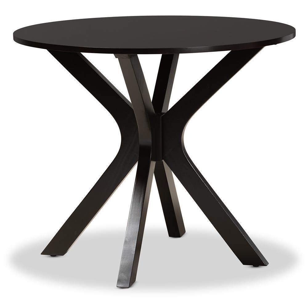 Carlin Sand Fabric Upholstered and Dark Brown Finished Wood 5-Piece Dining Set FredCo