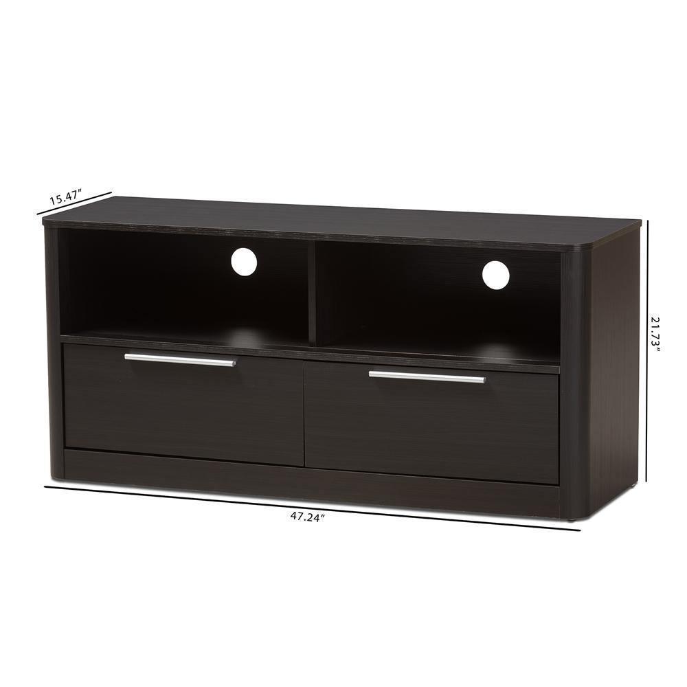 Carlingford Modern and Contemporary Espresso Brown Finished Wood 2-Drawer TV Stand FredCo