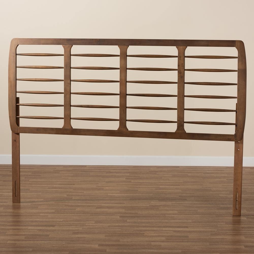 Carolyn Mid-Century Modern Ash Walnut Finished Wood King Size Headboard FredCo