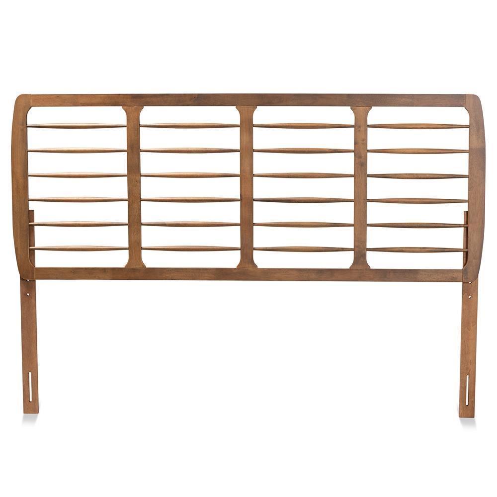 Carolyn Mid-Century Modern Ash Walnut Finished Wood King Size Headboard FredCo