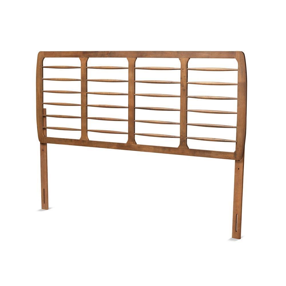 Carolyn Mid-Century Modern Ash Walnut Finished Wood King Size Headboard FredCo