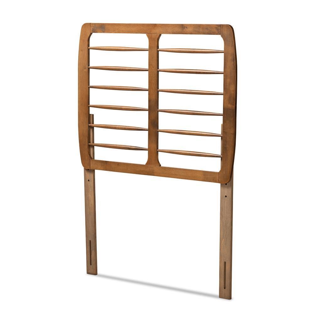 Carolyn Mid-Century Modern Ash Walnut Finished Wood Twin Size Headboard FredCo