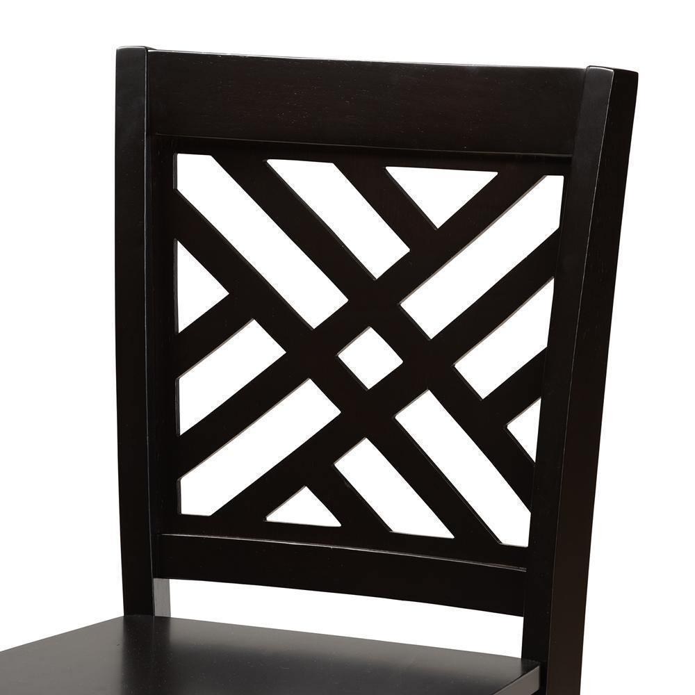 Caron Modern and Contemporary Dark Brown Finished Wood 5-Piece Pub Set FredCo