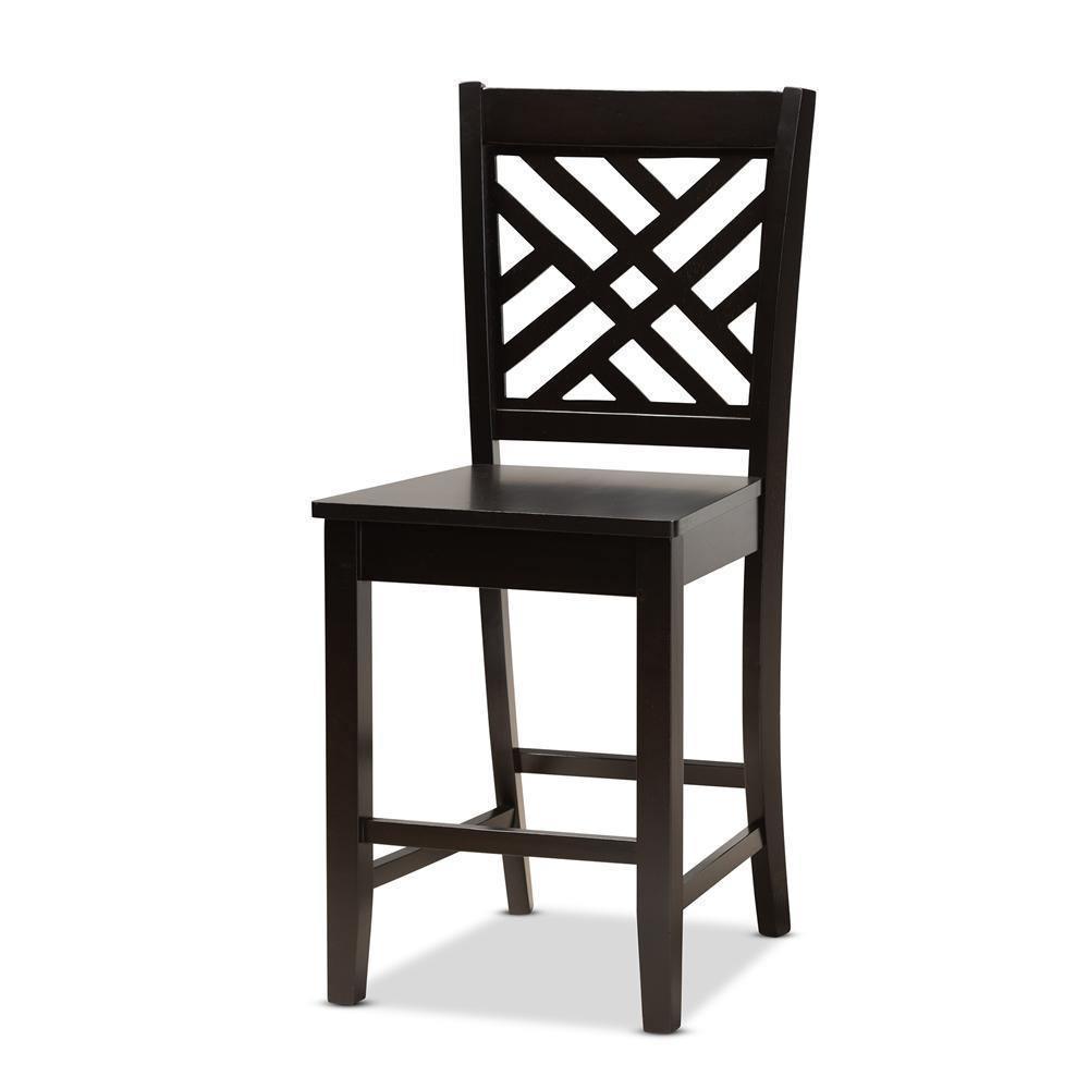 Caron Modern and Contemporary Dark Brown Finished Wood 5-Piece Pub Set FredCo