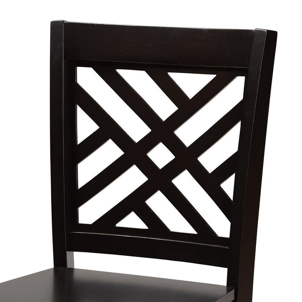 Caron Modern and Contemporary Transitional Dark Brown Finished Wood 2-Piece Counter Stool Set FredCo