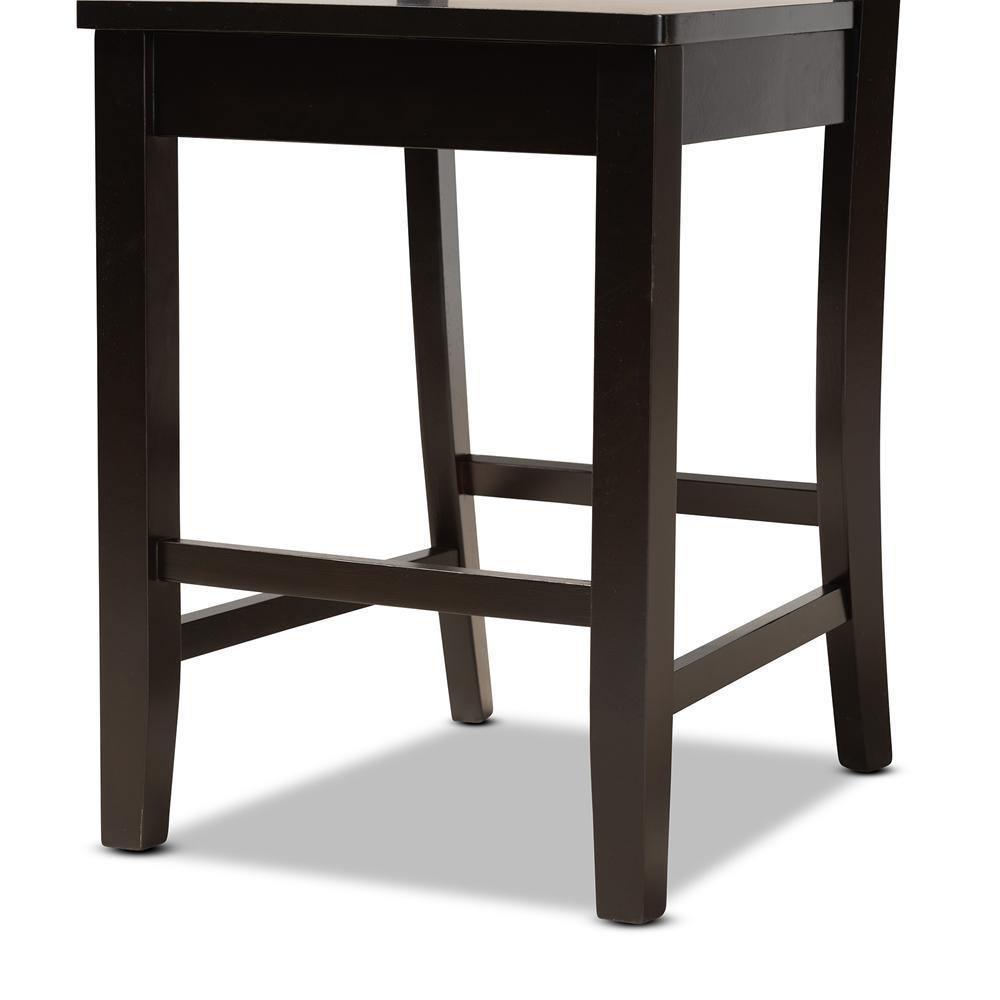 Caron Modern and Contemporary Transitional Dark Brown Finished Wood 2-Piece Counter Stool Set FredCo