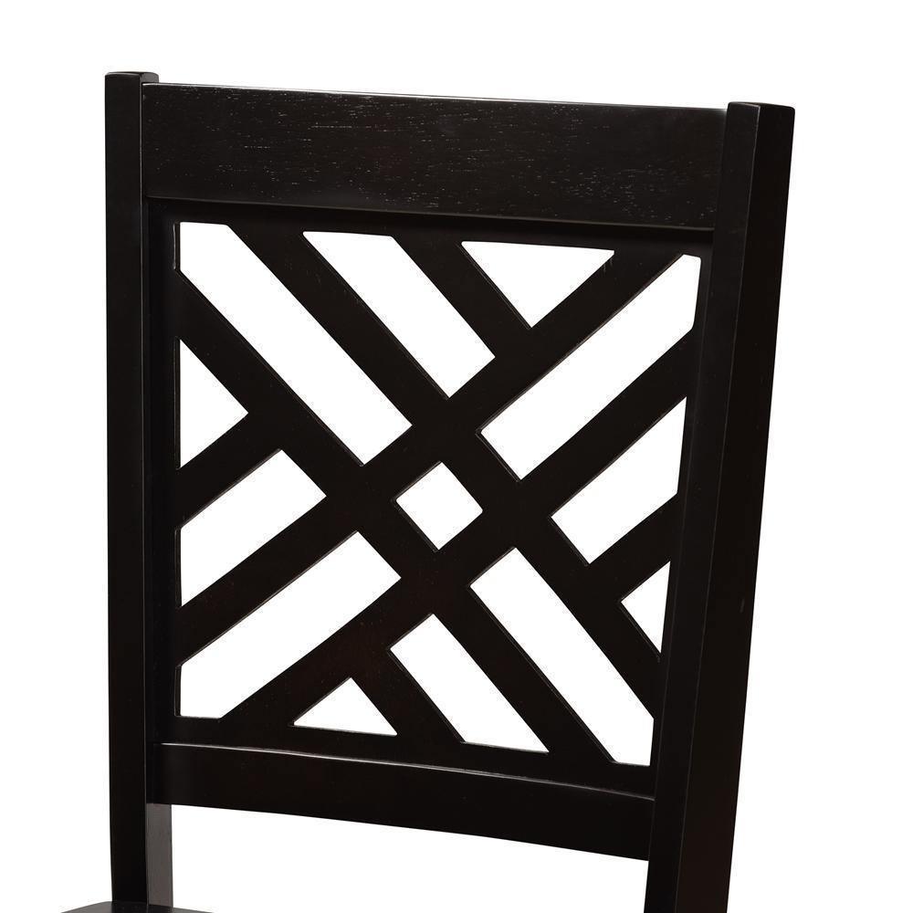 Caron Modern and Contemporary Transitional Dark Brown Finished Wood 2-Piece Dining Chair Set FredCo