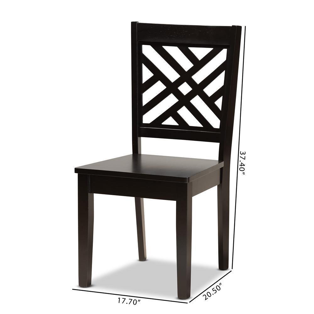 Caron Modern and Contemporary Transitional Dark Brown Finished Wood 2-Piece Dining Chair Set FredCo