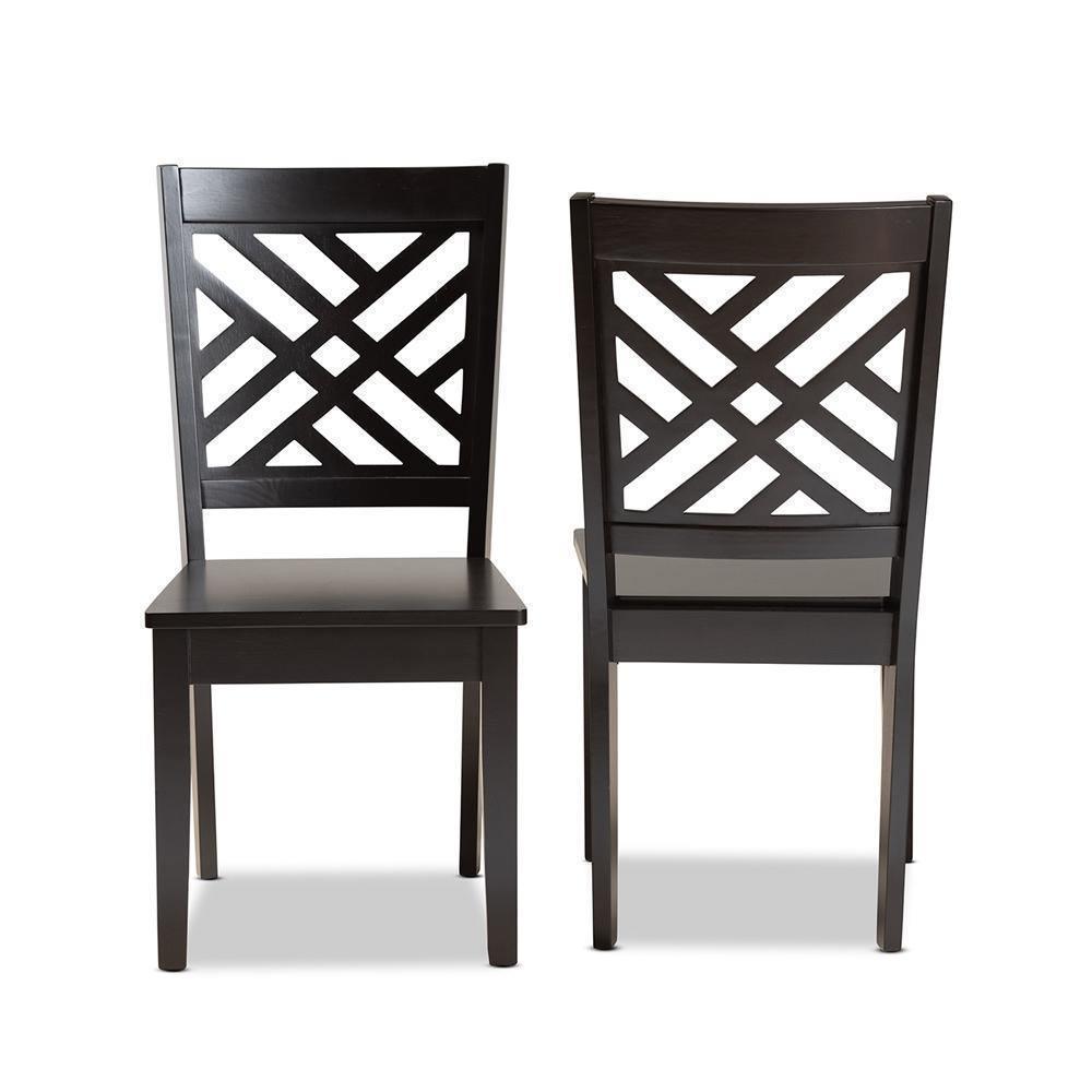 Caron Modern and Contemporary Transitional Dark Brown Finished Wood 2-Piece Dining Chair Set FredCo