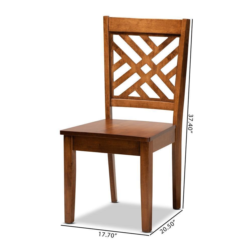 Caron Modern and Contemporary Transitional Walnut Brown Finished Wood 2-Piece Dining Chair Set FredCo