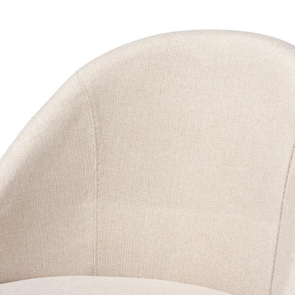 Carra Mid-Century Modern Light Beige Fabric Upholstered Walnut-Finished Wood Swivel Bar Stool (Set of 2) FredCo