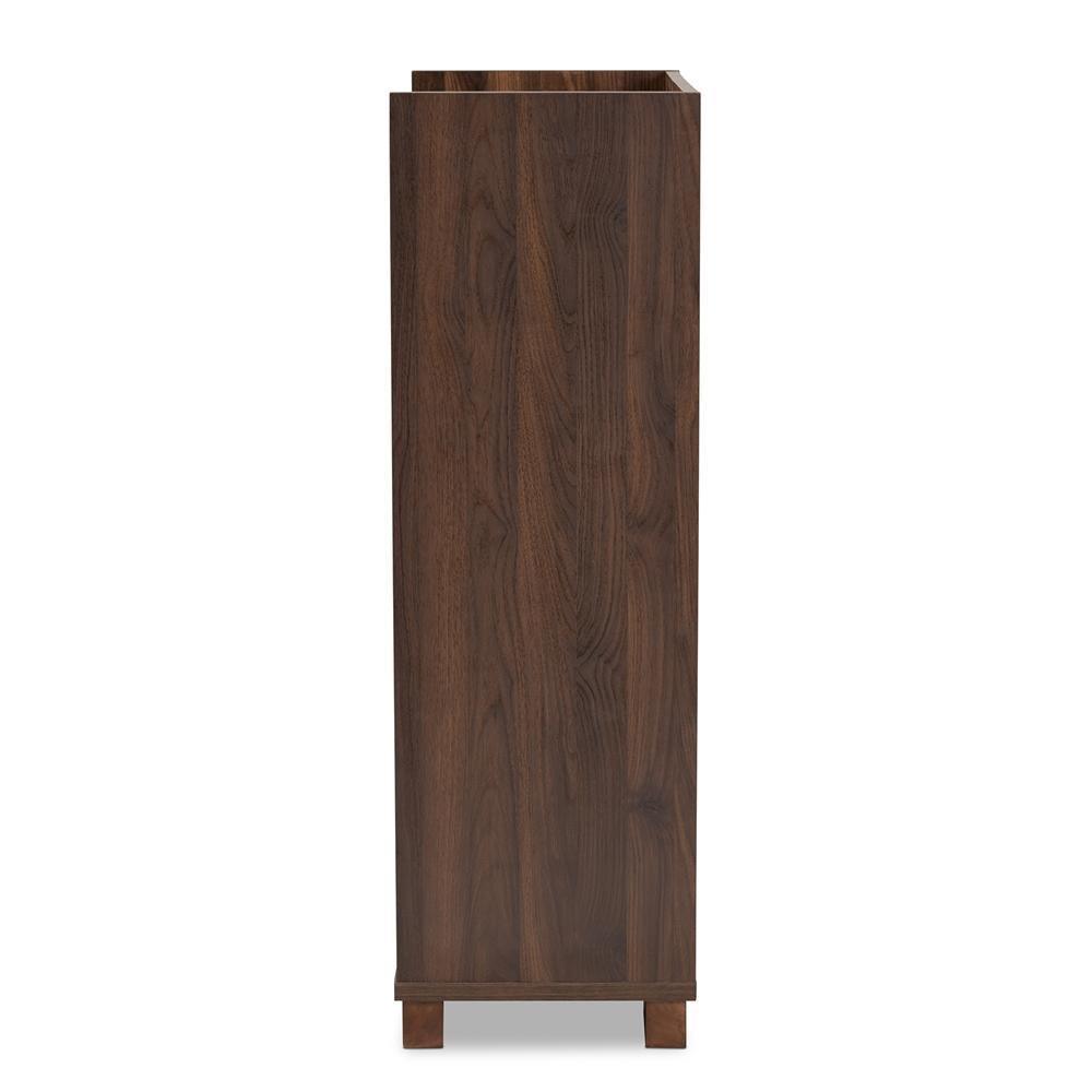 Carrie Transitional Farmhouse Walnut Brown Finished Wood Wine Storage Cabinet FredCo