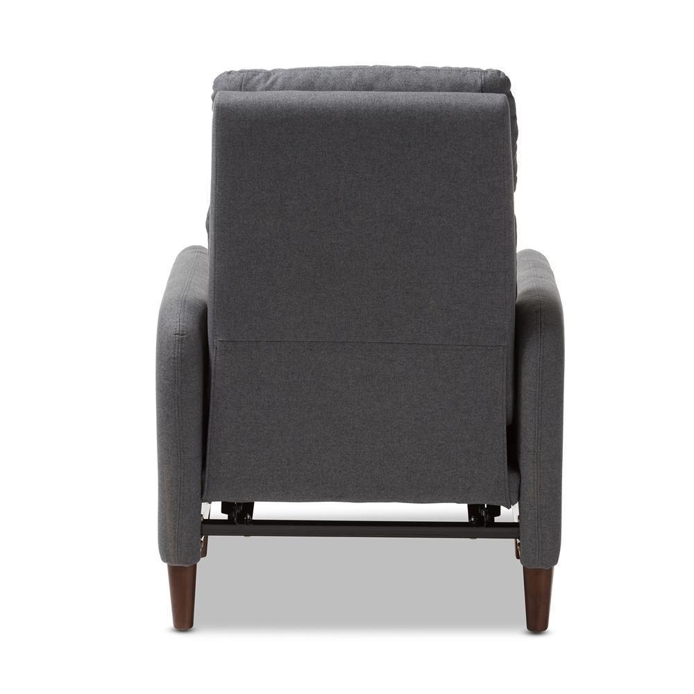Casanova Mid-century Modern Grey Fabric Upholstered Lounge Chair FredCo