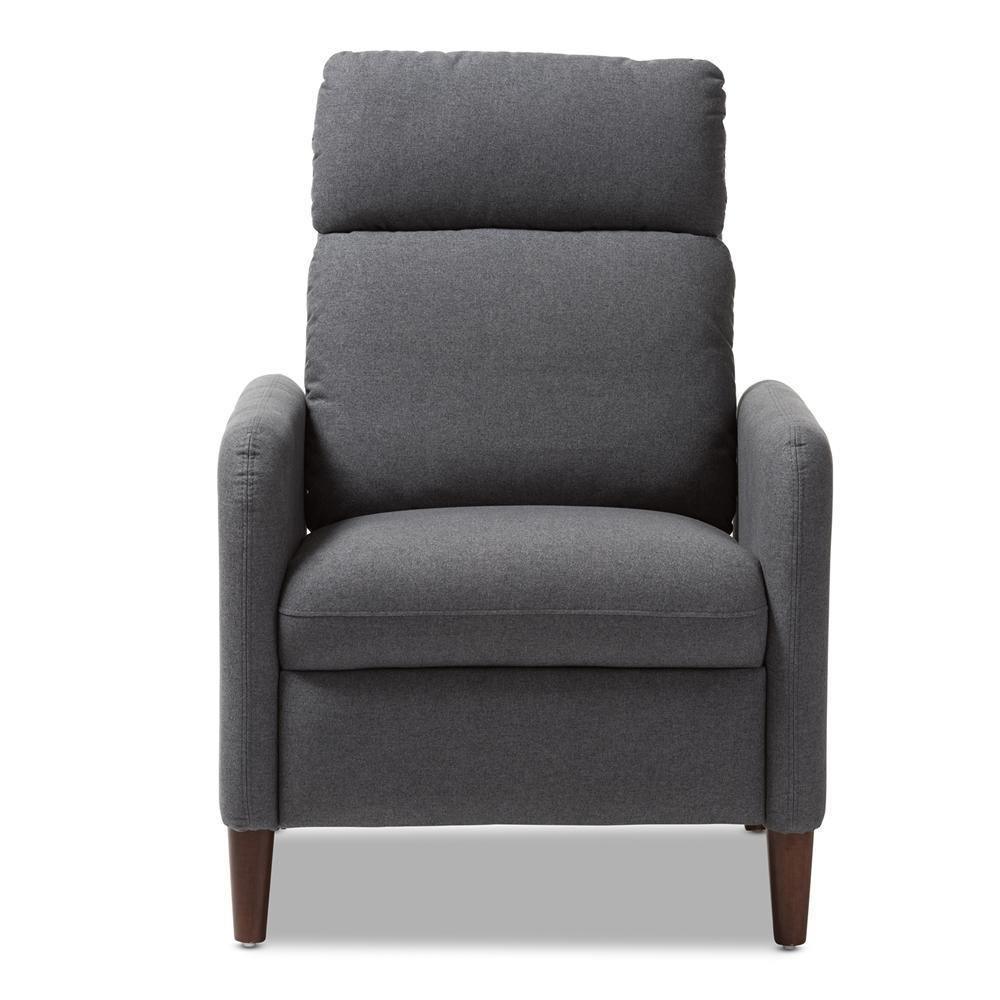 Casanova Mid-century Modern Grey Fabric Upholstered Lounge Chair FredCo