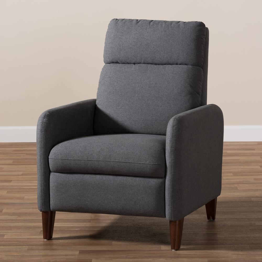 Casanova Mid-century Modern Grey Fabric Upholstered Lounge Chair FredCo
