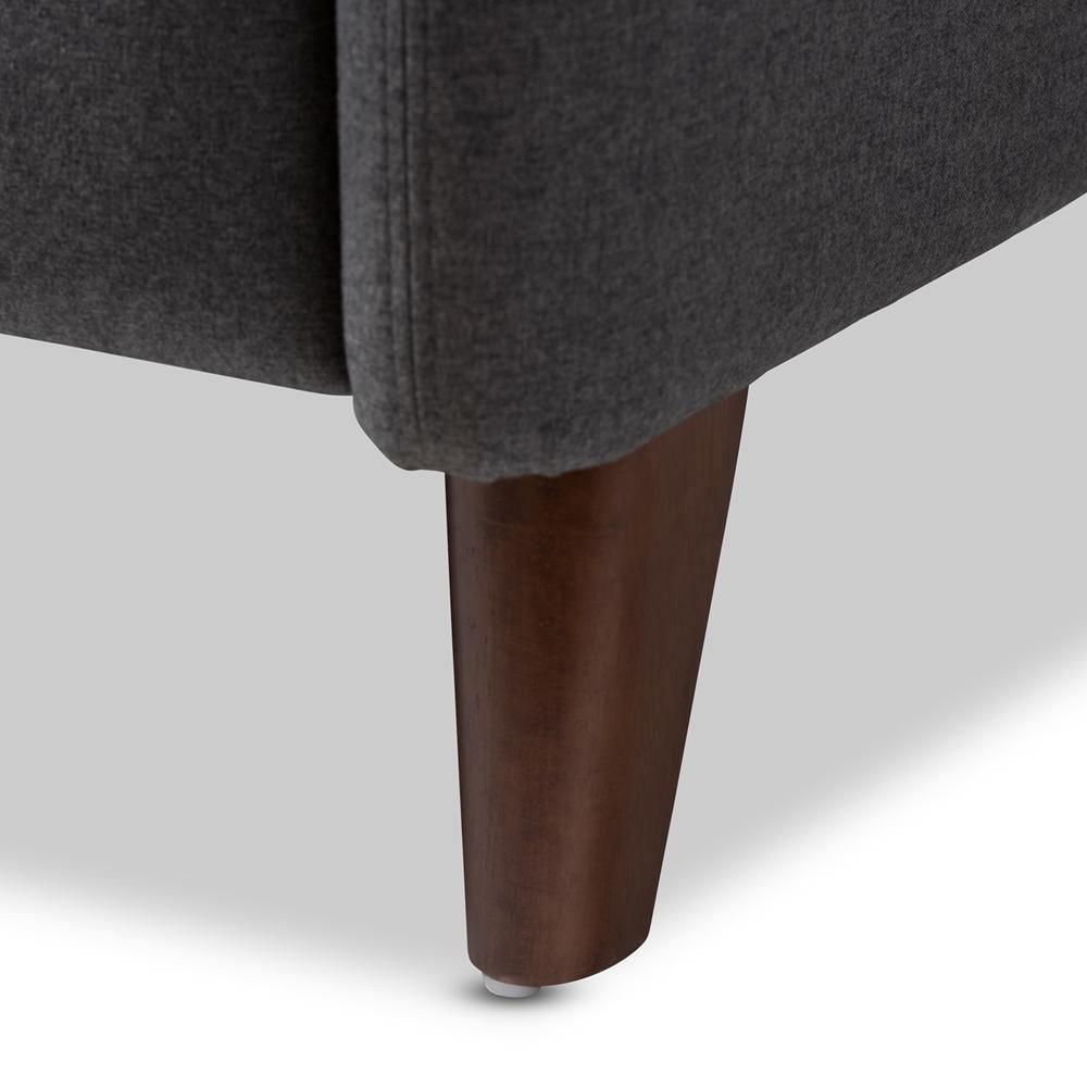 Casanova Mid-century Modern Grey Fabric Upholstered Lounge Chair FredCo
