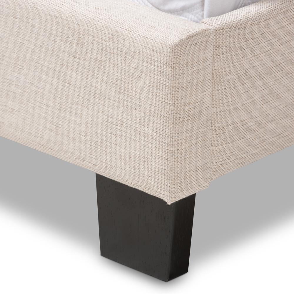 Cassandra Modern and Contemporary Light Beige Fabric Upholstered Queen Size Bed FredCo