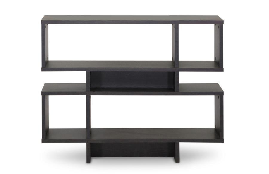 Cassidy 4-Level Dark Brown Modern Bookshelf FredCo