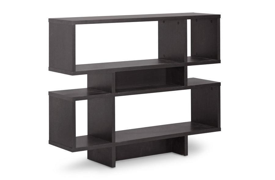 Cassidy 4-Level Dark Brown Modern Bookshelf FredCo
