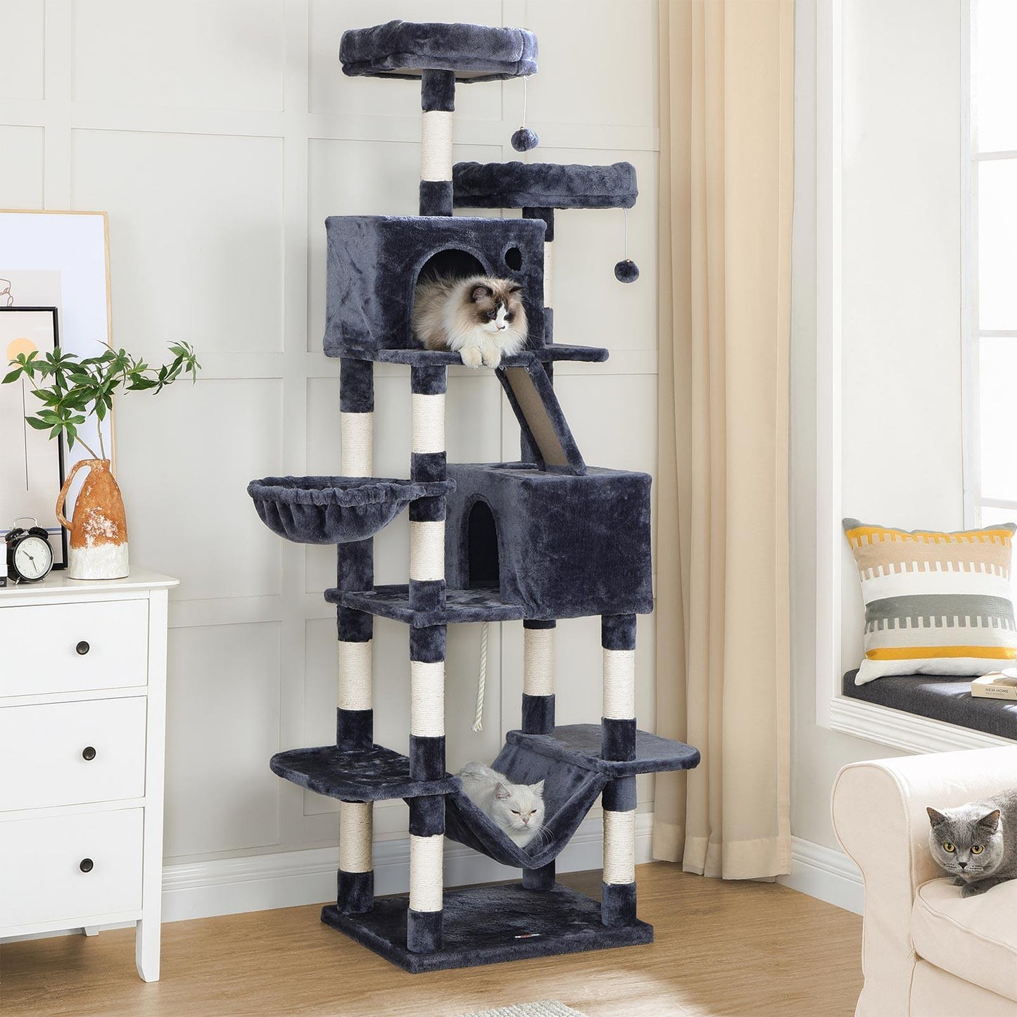 Cat Tree Smoky Gray 81.1-Inch Tall FredCo