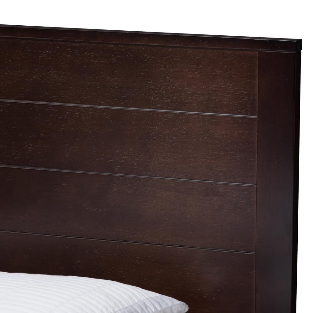 Catalina Modern Classic Mission Style Dark Brown-Finished Wood Twin Platform Bed with Trundle FredCo