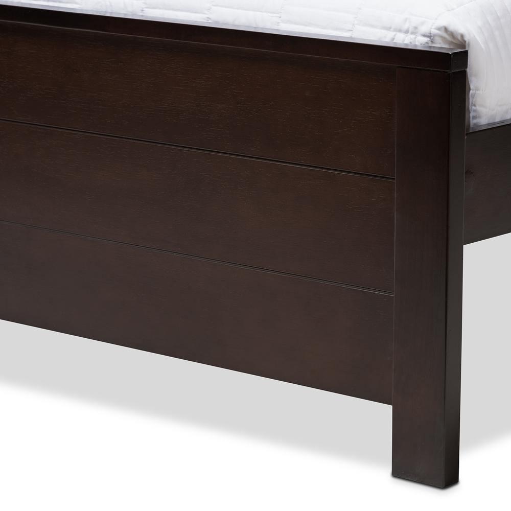 Catalina Modern Classic Mission Style Dark Brown-Finished Wood Twin Platform Bed with Trundle FredCo