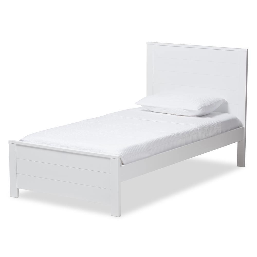 Catalina Modern Classic Mission Style White-Finished Wood Twin Platform Bed FredCo