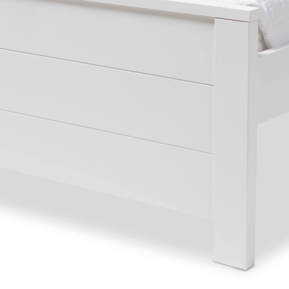 Catalina Modern Classic Mission Style White-Finished Wood Twin Platform Bed FredCo