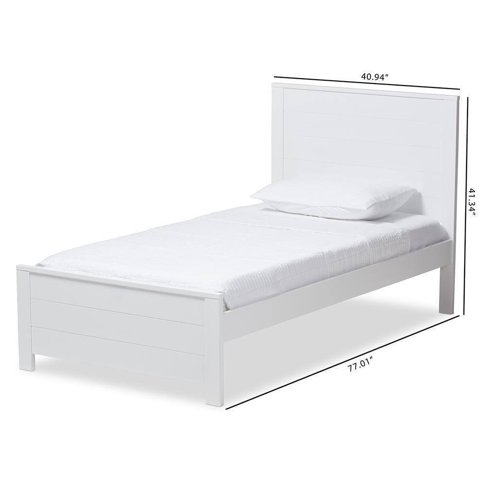 Catalina Modern Classic Mission Style White-Finished Wood Twin Platform Bed FredCo