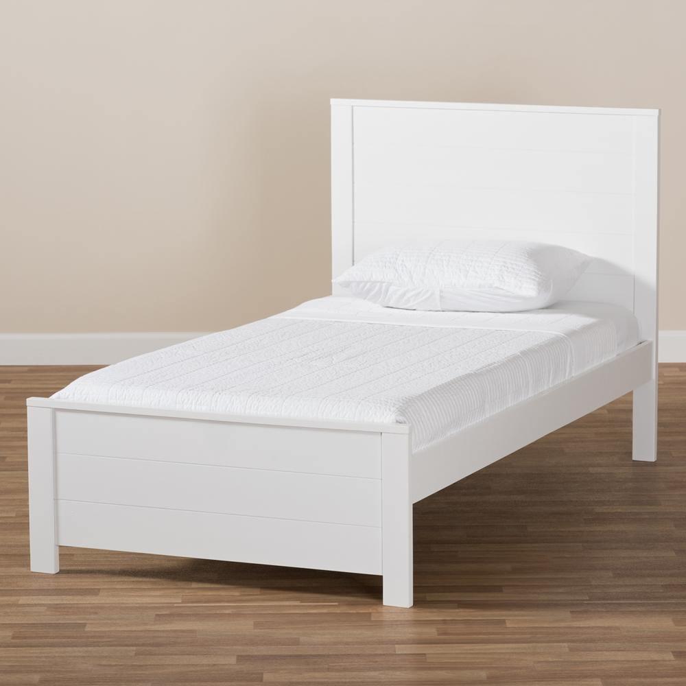 Catalina Modern Classic Mission Style White-Finished Wood Twin Platform Bed FredCo