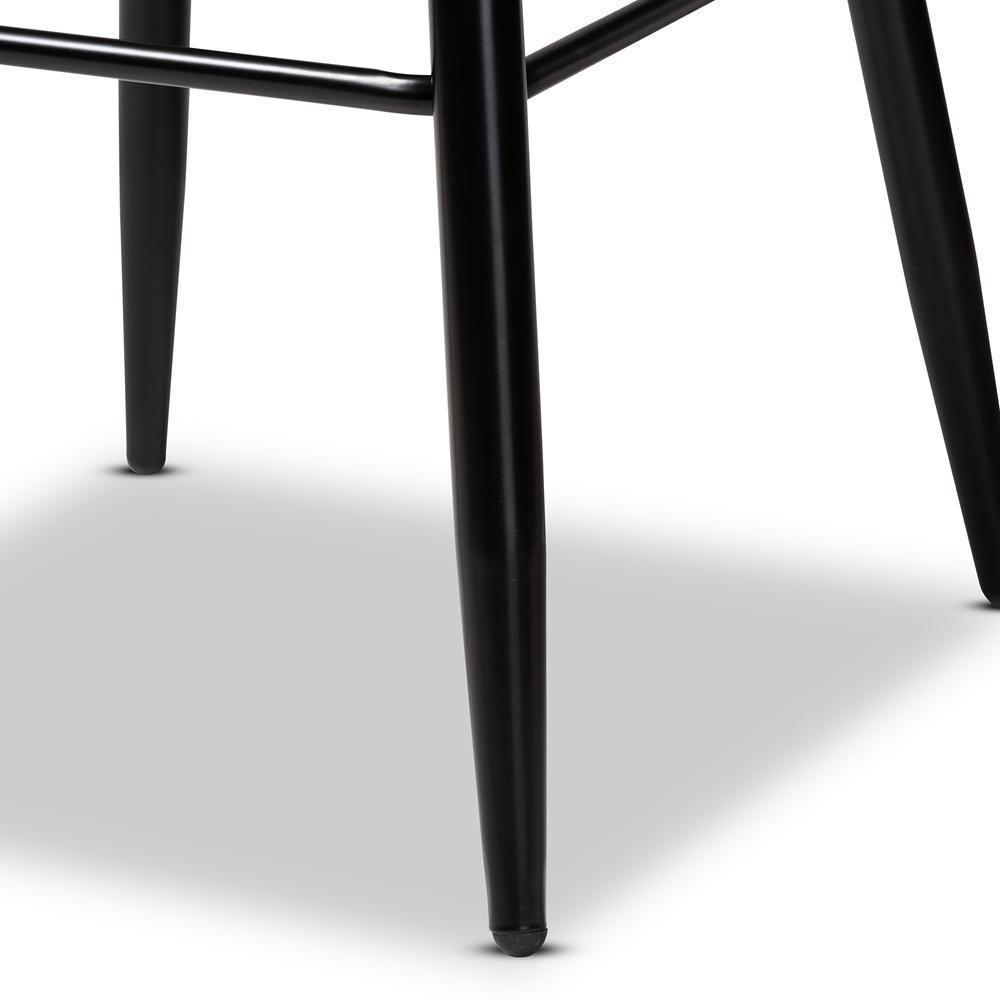 Catherine Modern and Contemporary Tan Faux Leather Upholstered and Black Metal 4-Piece Bar Stool Set FredCo